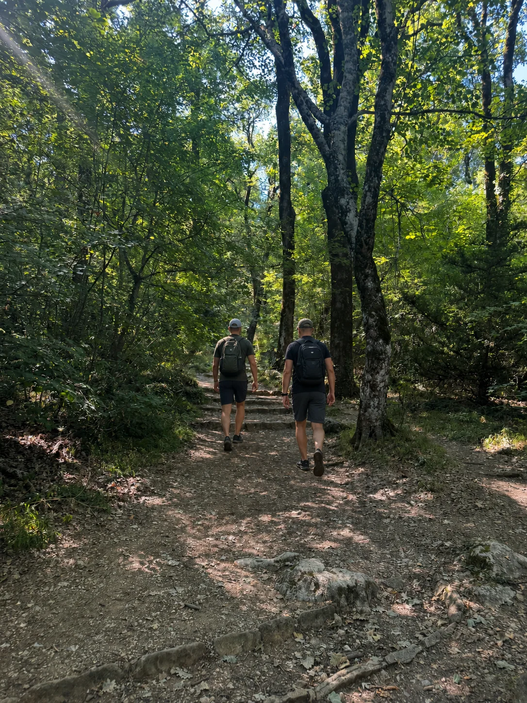 The founders of Aura Magdalene on the forest path to the cave of the Sainte-Baume