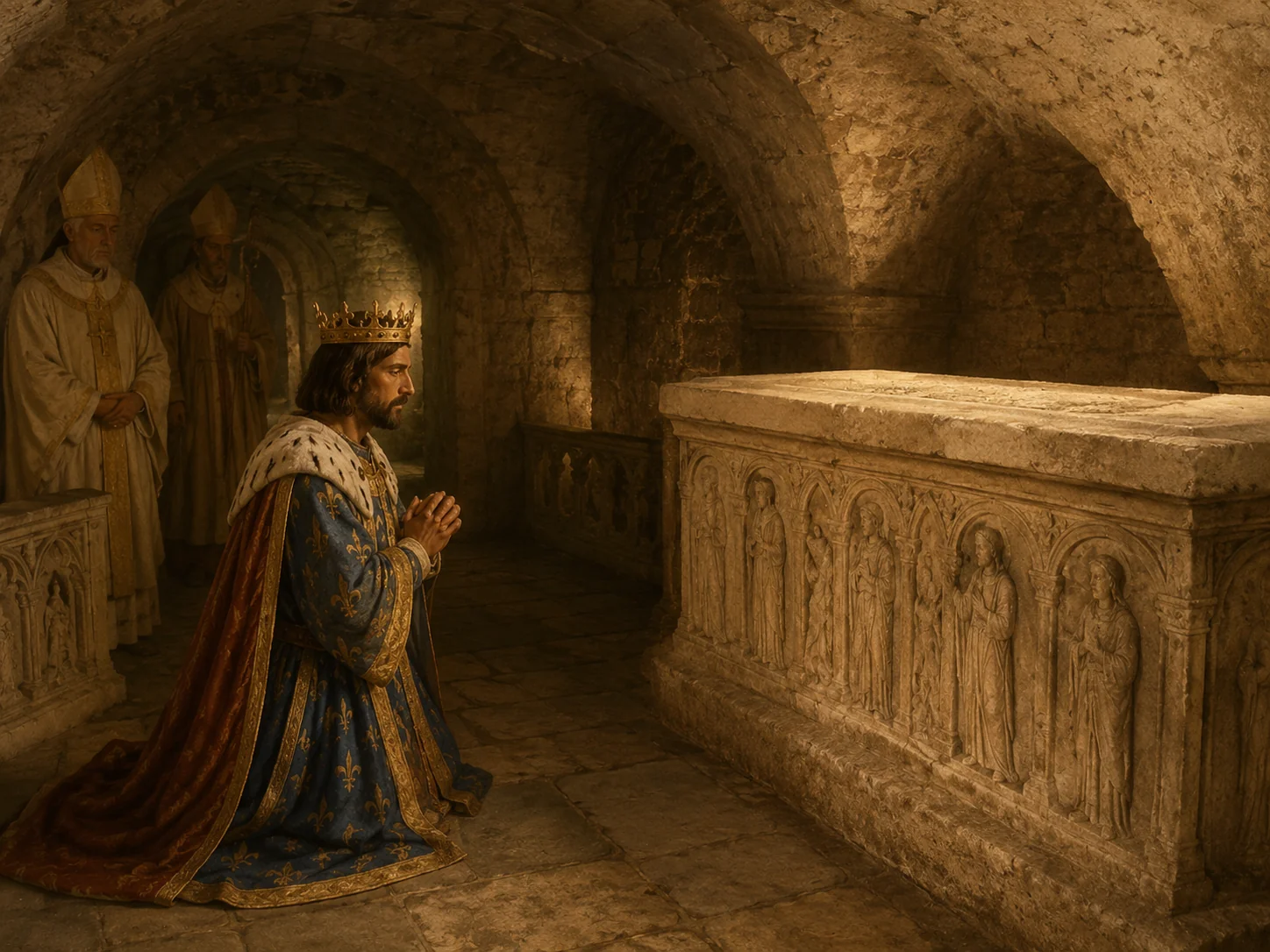 Charles II of Anjou discovering the tomb of Mary Magdalene at Saint-Maximin