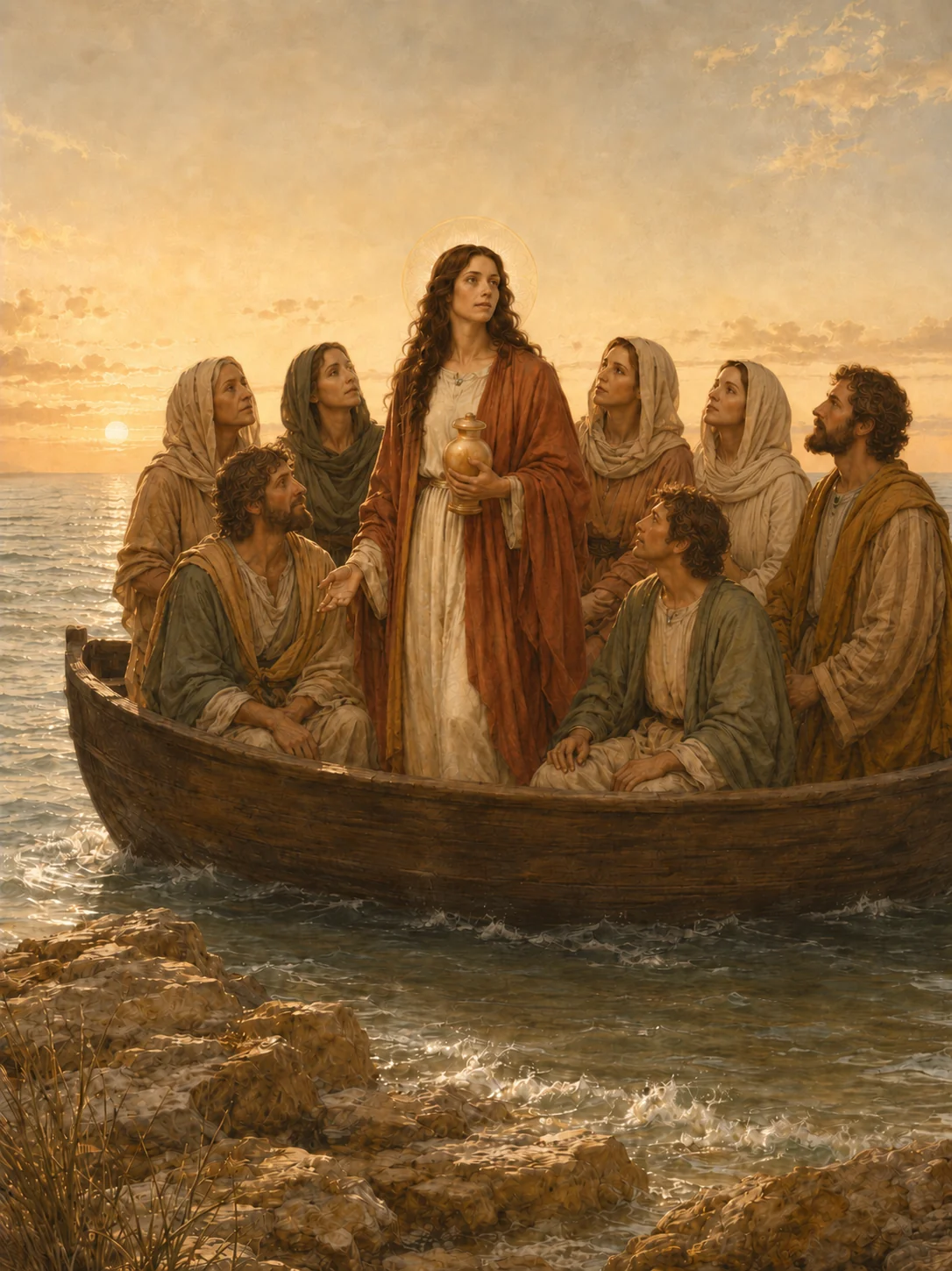 Mary Magdalene and her companions arriving by sea on the shores of the Camargue